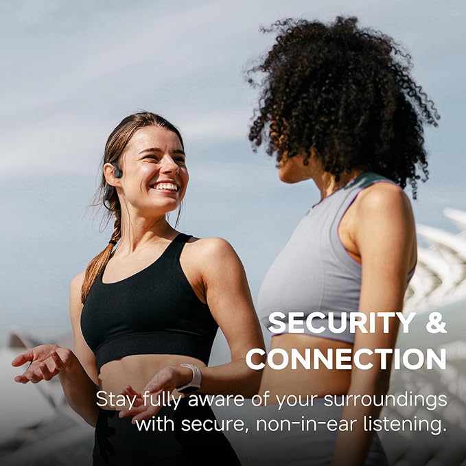 Bone Conduction Headphones, 2025 Upgrade Open Ear Bluetooth 5.4 Headphones with Mic, 10Hrs Playtime Bone Conduction Earbuds, IP56 Waterproof Earphones for Workout, Hiking