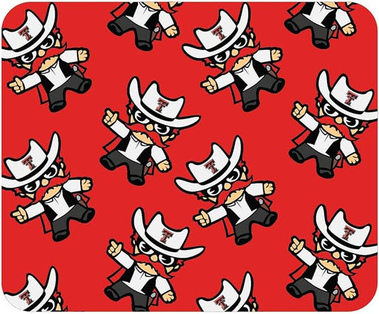 OTM Essentials Texas Tech University Standard Fabric Mouse Pad, Desk Accessories, Standard Fabric Gaming Mouse Pad, Tokyodachi Mascot All Over