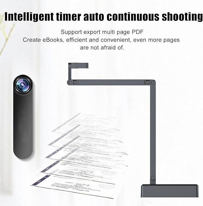 USB Document Camera, 4K Ultra 16MP Document Webcam with Adjustable Angle, Auto Manual Focus, Brightness Adjustment for Distance Learning, Remote Teaching, Web Conferencing, etc