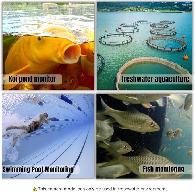 Underwater Cameras 304 Stainless Steel IP68 5MP 2592×1944 POE IP Camera 32Ft Cable Koi Pond Camera