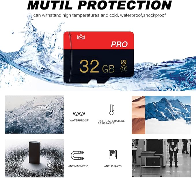 2 Pack Micro Memory Card 32GB Class 10 with Adapter High Speed Memory Card for Tablet,Camera,Drone