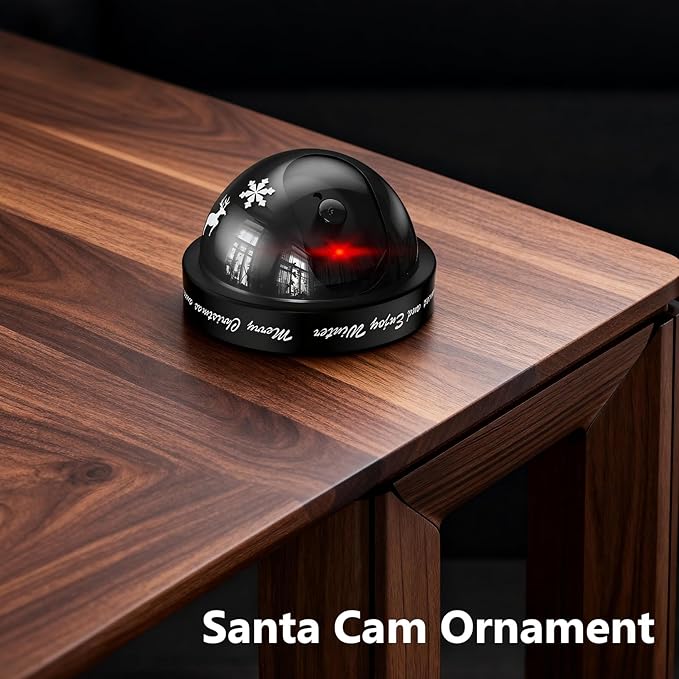 WALI Santa Cam, Santa Camera Ornament with Realistic Red Flashing Light, Fake Dummy Security Cameras Motivate Kids and Prevent Grinch Mischief, Perfect Christmas Decor Indoor & Outdoor-2 Packs