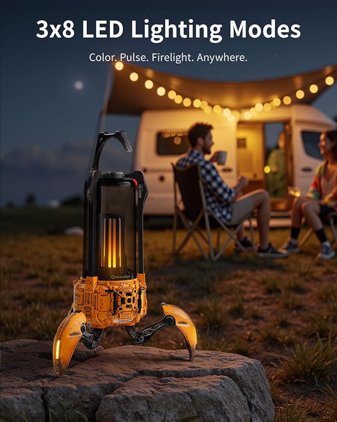 Gravastar Supernova Portable Bluetooth Speaker, LED Table Lamp Speaker, 9H Playtime, TWS Pairing, Wireless Speakers fo Party/Outdoor/Camping/Gifts
