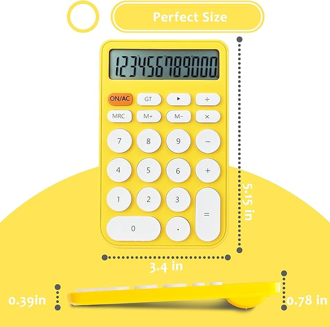 VEWINGL Standard Calculator 12 Digit,Desktop Large Display and Buttons,Calculator with Large LCD Display for Office,School, Home & Business Use,Automatic Sleep,with Battery