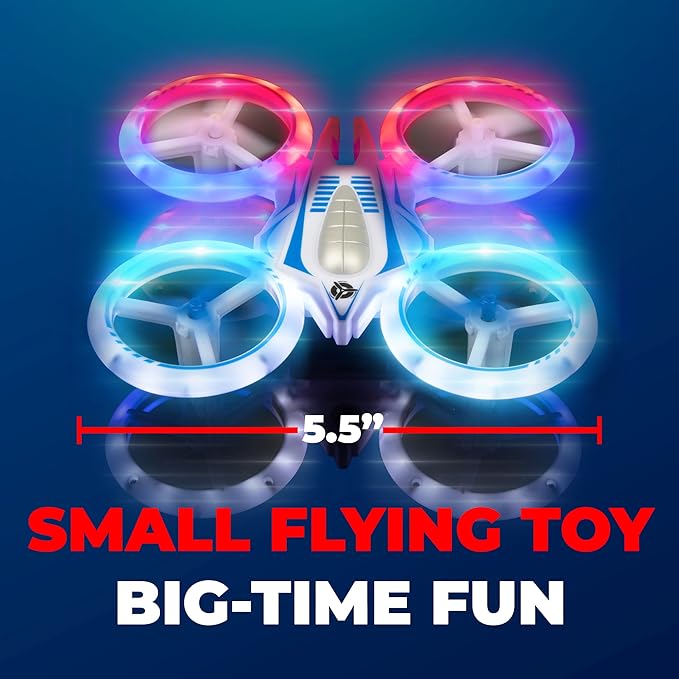 Force1 UFO 4000 Mini Drone for Kids - LED Remote Control Drone, Small RC Quadcopter for Beginners, 2.4GHz Remote Control, 360 Flips, 2 Speed UFO Flying Toy for Kids, 2 RC Toy Batteries