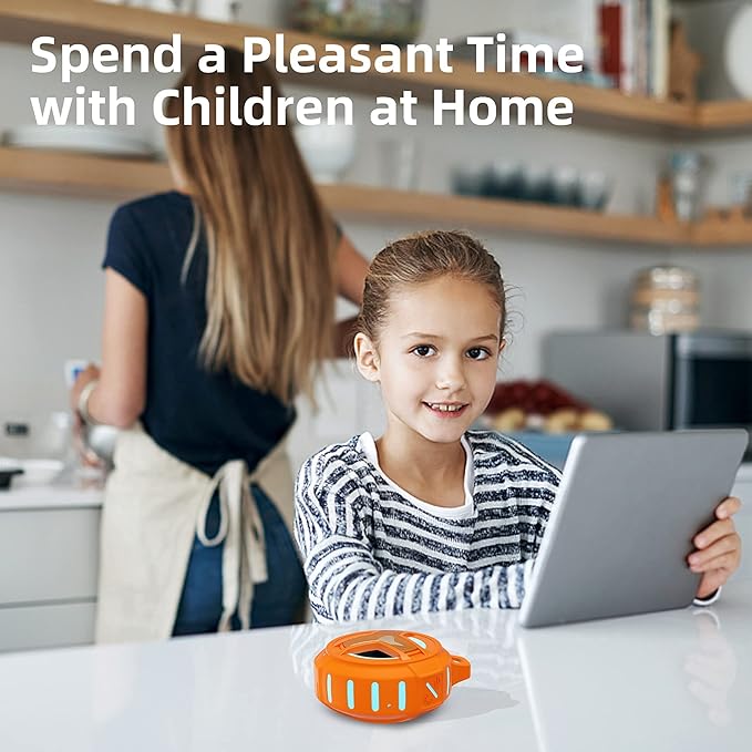 EBODA Bluetooth Shower Speaker, IPX7 Waterproof Portable Wireless Small Mini Speakers, Floating, 2000 mAh with RGB Light for Pool, Beach, Boat, Kayak Accessories, Gifts for Men and women -Orange