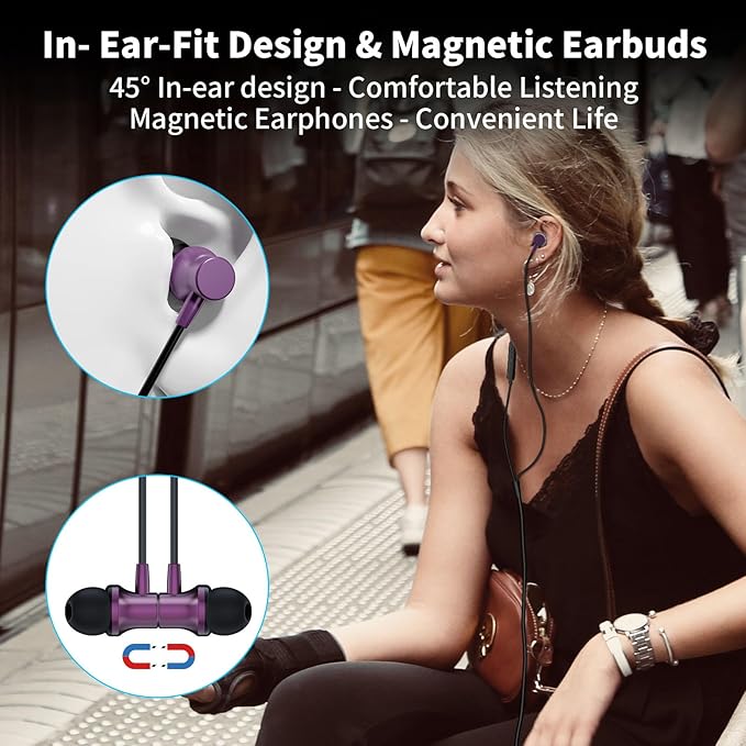USB C Wired Earbuds for iPhone 17 16e 16 15 Plus Samsung Z Flip 6 Fold 5, Type C Headphones with Mic Magnetic Noise Canceling in-Ear Earphone Headset for iPad Air Pro Oneplus 13 Galaxy S25 S24 Pixel 8