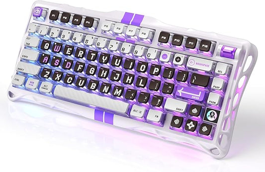 GravaStar Mercury V75 HE Keyboard – 75% Hall‑Effect Magnetic‑Switch Gaming Keyboard, 79‑Key, 8000 Hz Polling, 0.005RT, Wired USB-C, RGB Backlit, Adjustable Actuation, Semi‑Aluminum Chassis -Mecha Gray