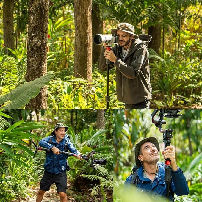 IFOOTAGE Cobra 3 Strike A150S Monopod Camera Stand with Pedal, One-Touch Lifting Quick Release Monopod for Shooting Bird/Animal/Sports Event/Wedding/Live Show, Payload 11lb, 60"/150cm