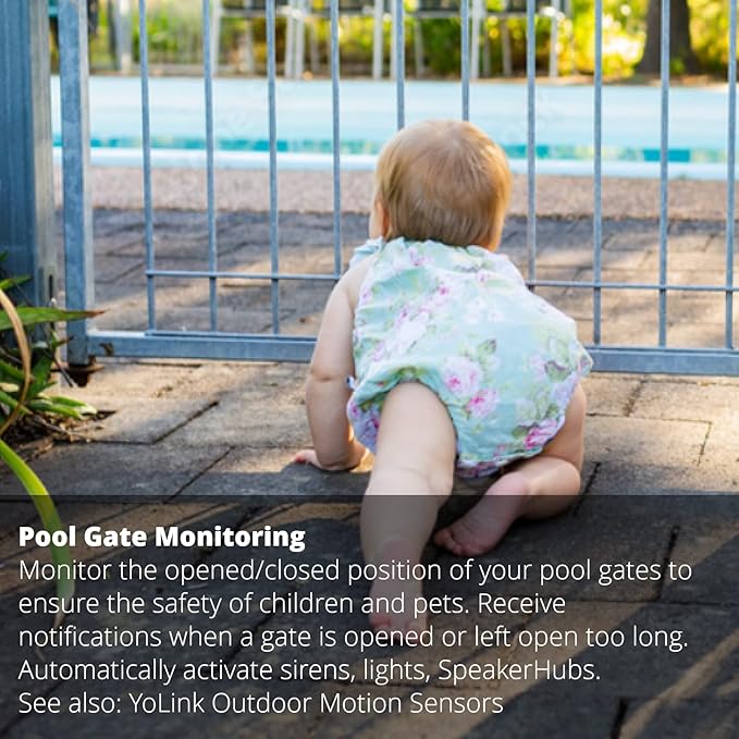 YoLink LoRa Smart Outdoor Contact Sensor & Hub Starter Kit, Gate & Shed Door Sensor, Universal Contact-Closure Sensor, Email/SMS/Push Alerts, 1/4 Mile Open Air Range, Alexa, IFTTT, Home Assistant