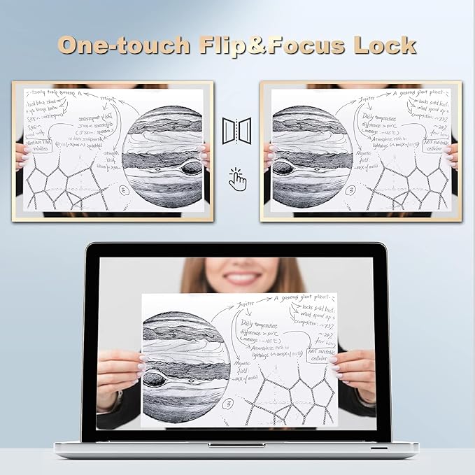 JOYUSING 4K,13MP Document Camera for Teacher, A3 Size, Auto Focus, LED Light, OCR for Windows, Perfect for Distance Learning and Web Conferencing Compatible with Windows, MAC, Chromebook