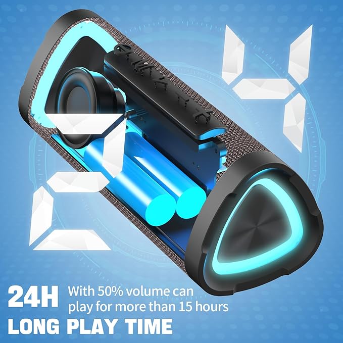 Vanzon Bluetooth Speakers V40 Portable Wireless Speaker V5.0 with 24W Loud Stereo Sound, TWS, 24H Playtime & IPX7 Waterproof, Suitable for Travel, Home&Outdoors