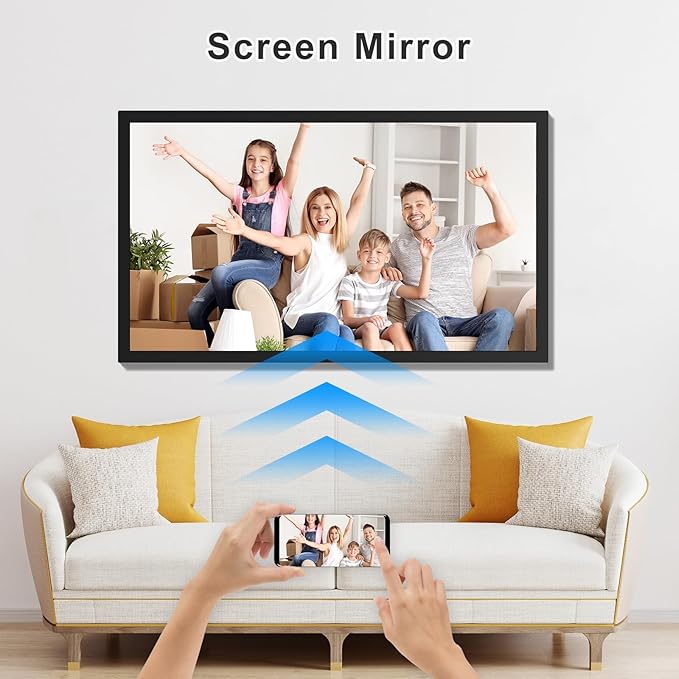 Large Digital Picture Frame 21.5"-WiFi-Photo-Frame - 32GB, 1920x1080 IPS Picture Frame Supports Smartphone Screen Mirroring, Auto Rotate, Share Photo Video via App Email, Wall Mounted, Gifts for Mom