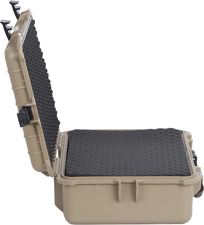 MEIJIA Portable Waterproof Protective Case,Hard Camera Case,Customized Fit Foam Inserted, Elegant Black,Fit for Camera, Equipments, Lens,Drones(Black)