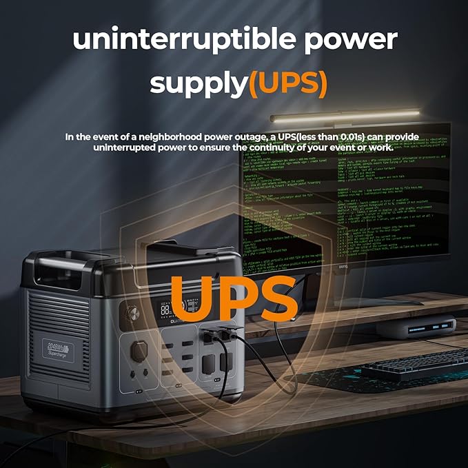 OUKITEL P2001 Plus 2400W/2048Wh Solar power station,2400W Solar Generator with 500W Solar Panels, 1800W Super Fast Charging, Emergency Power Station for Home, Camping, Outdoor