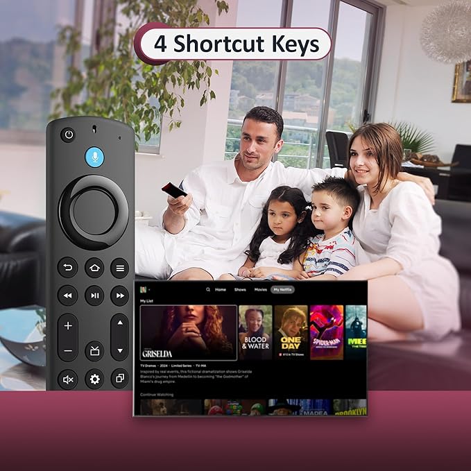 Voice Remote Replacement for All Fire-Series, TV Cube/Stick, Compatible with Stick 4K Max/4K (1st/2nd Gen), Stick (2nd/3rd Gen)/Stick Lite/HD, Omni Series, Insignia/Toshiba/Pioneer Smart TV
