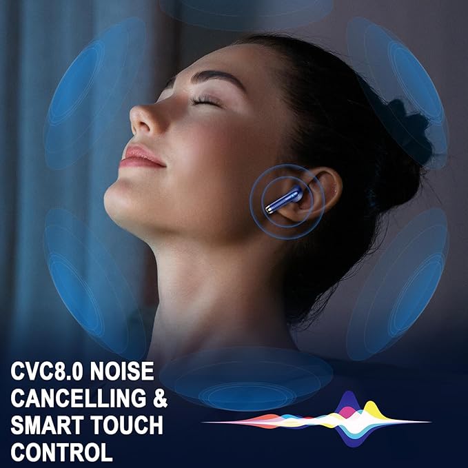 Wireless Earbuds, Bluetooth 5.4 Headphones LED Power Display Ear Buds Bass Stereo, Bluetooth Earbuds in-Ear Noise Cancelling Mic, 40H Playback Mini Case IP7 Waterproof Sports Earphones for Android iOS