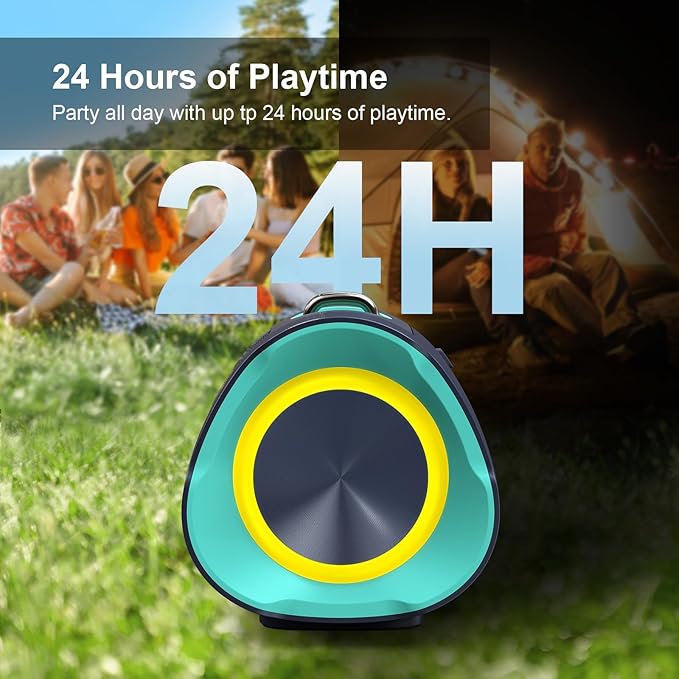 DOSS Extreme Boom Pro D100 Bluetooth Speaker with 140W Peak, 70W Bold Sound, Extra Bass, 24H Playtime, Beat-Sync Lights, Built-in Power Bank, IPX6 Waterproof, Portable Strap for Hiking, Camping-Orange