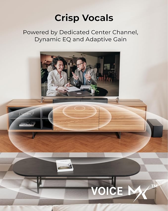 ULTIMEA 5.1CH Surround Sound Bar with Subwoofer, Dolby Atmos, VoiceMX, BassMX, APP, 300W Soundbar for Smart TV, Home Theater Surround Sound System for TV, BT 5.4, Poseidon M60 (2025 Model)