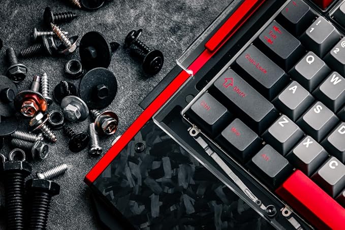 Black Diamond RT Hall Effect Magnetic Gaming Keyboard 75%, 0.04mm Accuracy, 8k Polling Rate, 0.25ms Latency, Leaf Spring Mount Mechanical Feel, Custom Fixed-Wall Magnetic Switch, Shadow Crimson