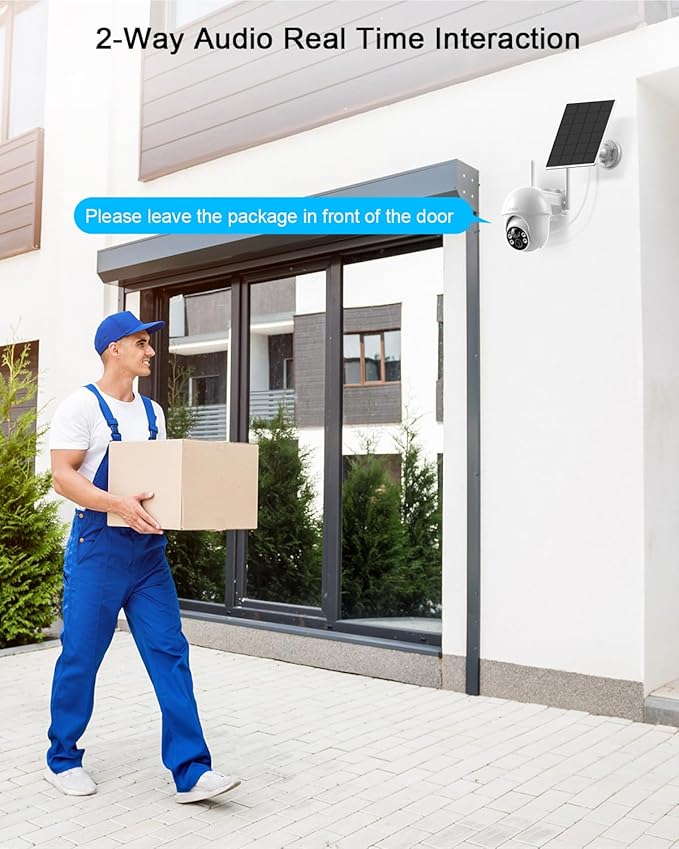 ANRAN 2K Security Camera Wireless Outdoor, Solar Outdoor Camera with 360° View, Smart Siren, Spotlights, Color Night Vision, PIR Human Detection, Pan Tilt Control, 2-Way Talk, Q01W 2 Packs