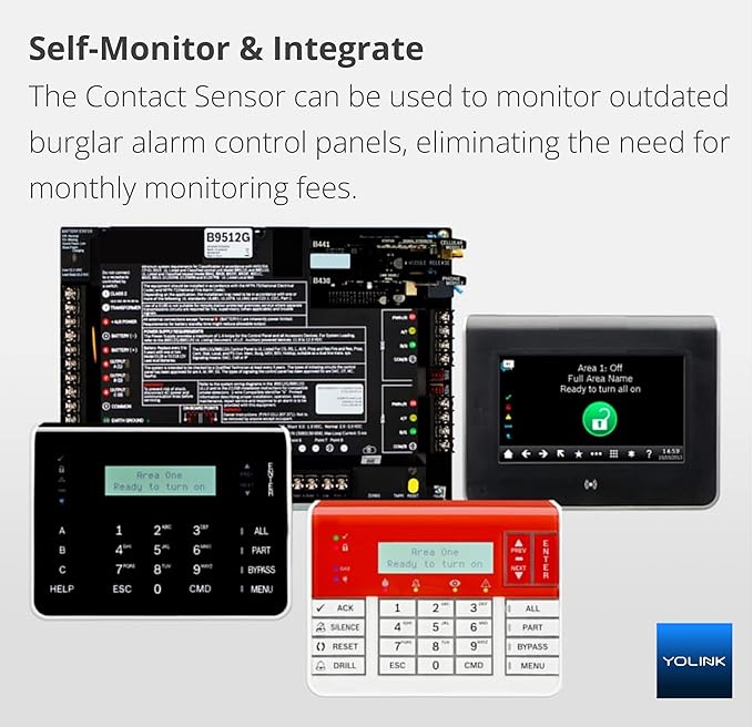 YOLINK LoRa Smart Outdoor Contact Sensor, Gate & Shed Door Sensor, Universal Contact-Closure Sensor, Email/SMS/Push Alerts, 1/4 Mile Range, Alexa, IFTTT, Home Assistant (Hub Required)