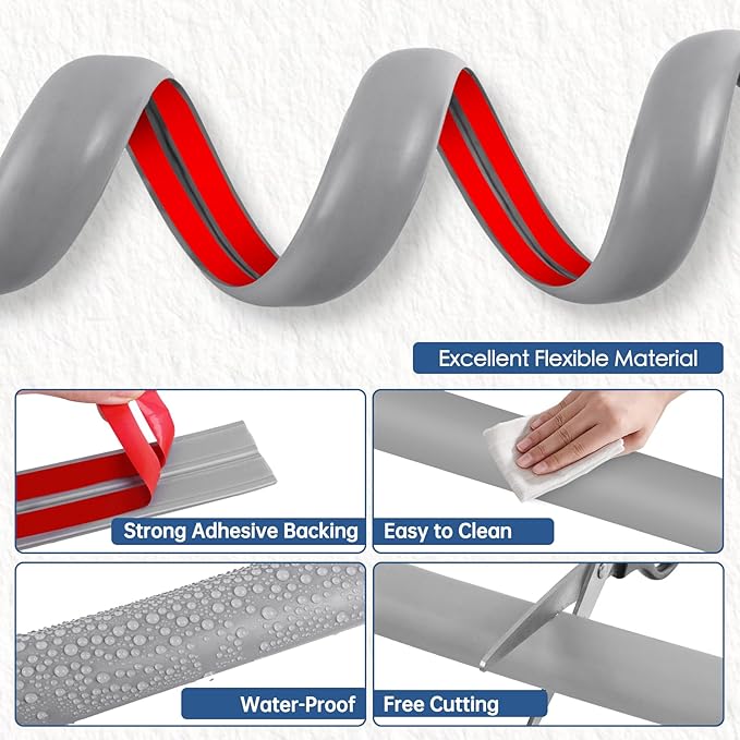 Floor Cord Cover for Wires on Floor Self Adhesive Cord Hider Floor Cable Management Wire Covers for Cords Protector Prevent Cable Trips Cord Cavity W 0.59" x H 0.31", Gray, 10Ft