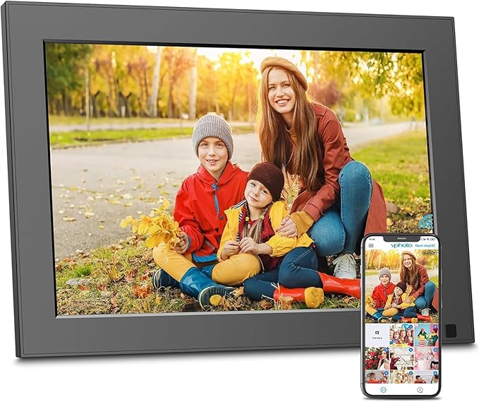 WiFi Digital Photo Frame 10.1"-Picture-Frame - 32GB Digital Frame, 1280*800 Pixels IPS Touch Screen, Auto-Rotate, Motion Sensor, Share Photos Video via App Email, Free Cloud Storage, Gift for Dad Mom