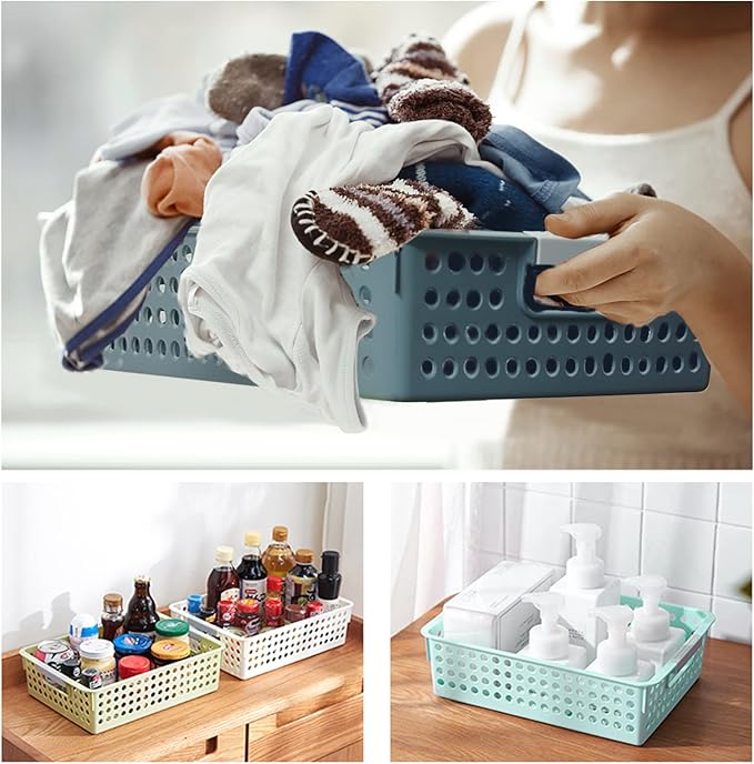 Turn in Trays Classroom, 4Pcs Paper Trays for Classroom, Book Baskets for Library, Drawers, Office, Home