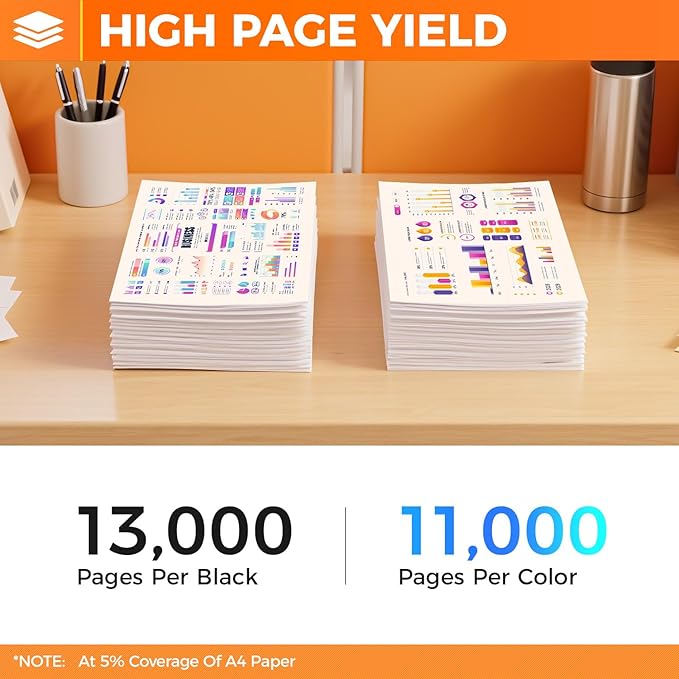 TK5282 TK-5282 Toner Cartridges 4-Pack High Yield Replacement for Kyocera TK-5282K TK-5282C TK-5282M TK-5282Y Compatible with ECOSYS M6235cidn M6635cidn P6235cdn Printers Ink Black Cyan Magenta Yellow