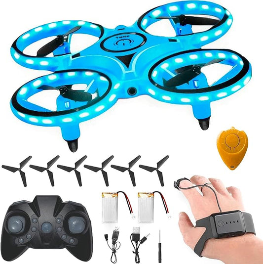 2025 Upgraded Hand Controlled Drone for kids,Somatosensory aircraft with Smart Watch Controlled, Gesture sensing aircraft Cool LED Remote Control Drone 360° Flips,quadcopter