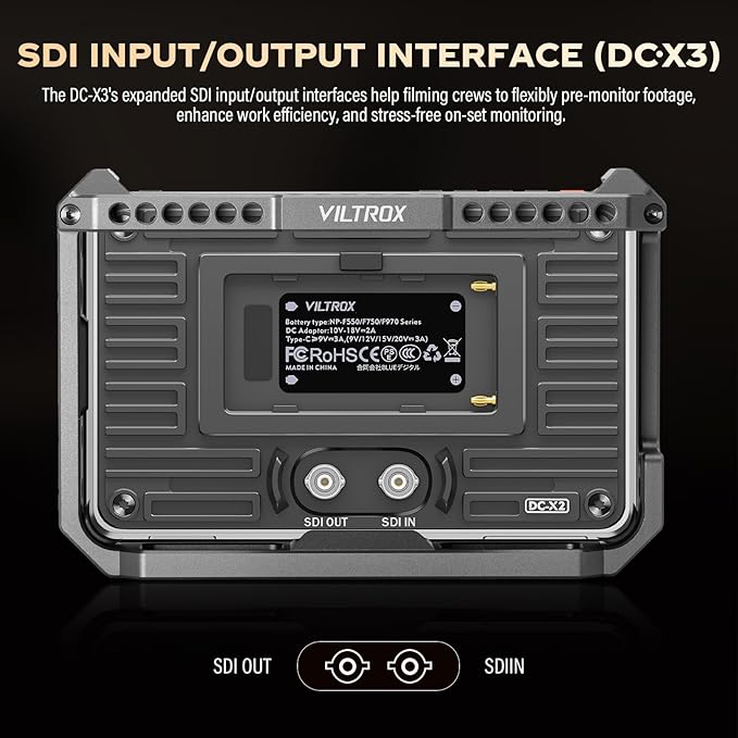 VILTROX DC-X3 Cage 6" SDI Camera Field Monitors 2000nits Super Bright Daylight Viewable External Monitor for 4k HDMI DSLR Touchscreen Monitor for Sony Canon Nikon with Sunshield 2200 MAh Battery