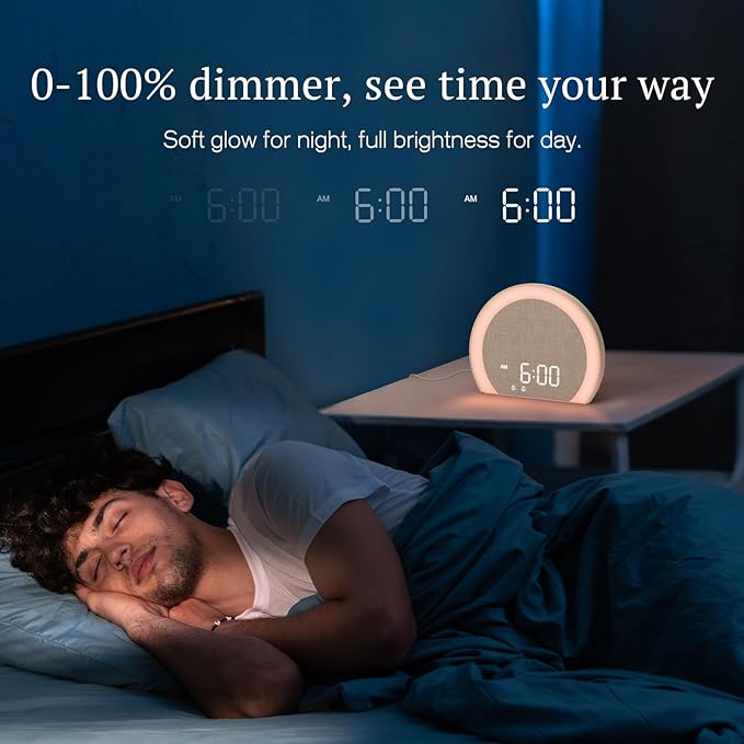 ANJANK Loud Alarm Clock with Wireless Bed Shaker, Vibrating Dual Alarm with Light Wake Up for Heavy Sleepers & Hearing Impaired, 9-Color Night Light, 5 Sounds, 0-100% Dimmer, USB Charger, Bedroom