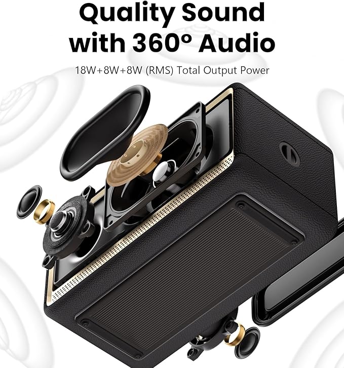 Edifier ES60 Bluetooth Speaker, Portable with Stereo Pairing, IP66 Dustproof & Waterproof 9H Playtime BT5.4 34W RMS Dual Device Connection Ambient Light for Home Party Outdoor Beach – Ivory