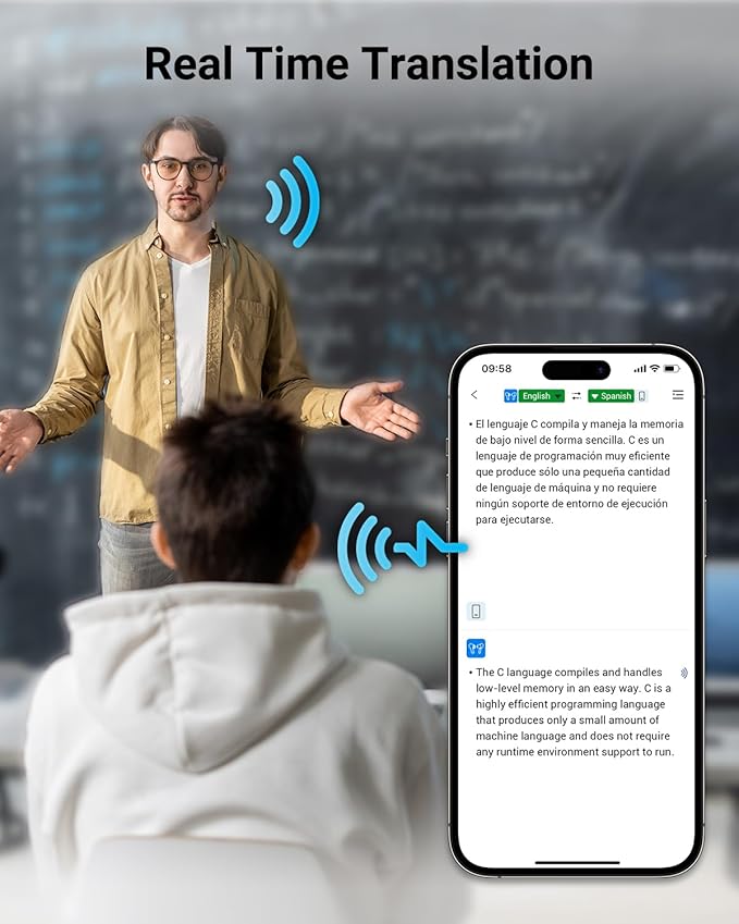 XUPURTLK Translation Earbuds Real Time for 144 Languages, AI Translator Earbuds for iPhone and Android, 3-in-1 Translation Headphones Translating Earbuds for Travel Business Learning