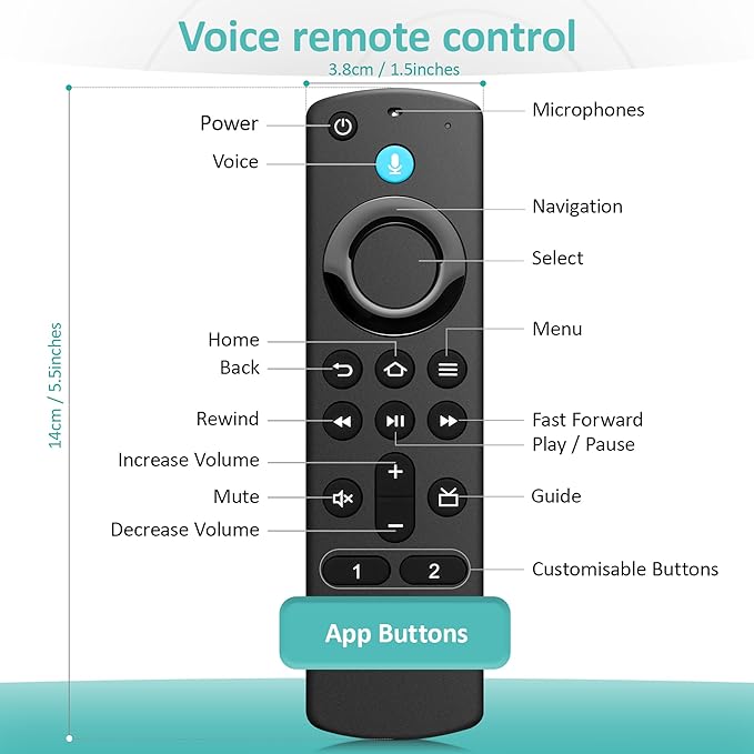Voice Remote Control (3rd Gen) Fit for Fires-Smart TVs Stick/TV Cube/4K Max/4K/Stick Lite, Smart TV 3rd Gen and Compatible with Insignia-Toshiba-Pioneer-Smart-TVs