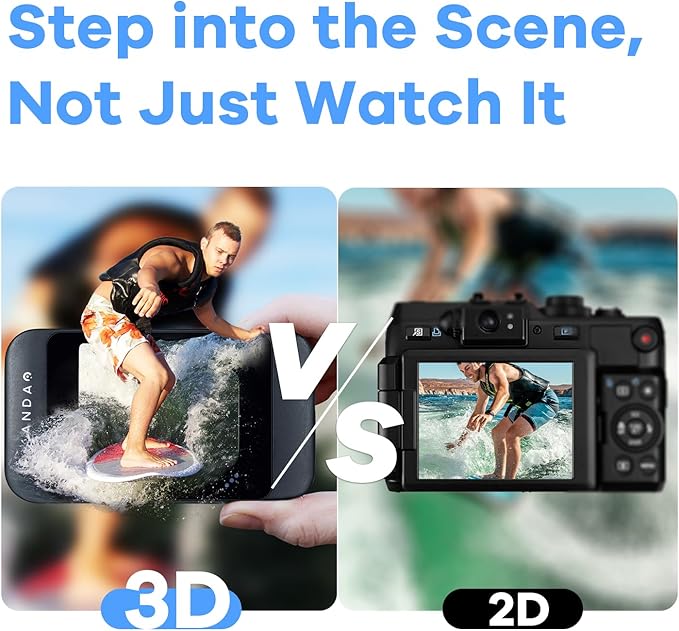 KanDao QooCam EGO - Viewer-Integrated 3D VR Camera, 24MP/8K Photos/4K 60FPS Videos Stereoscopic 3D Instant Display Camera