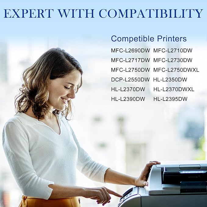 TN760 Toner Cartridge Compatible for Brother TN-760 Toner for MFC-L2710DW MFC-L2750DW HL-L2350DW HL-L2370DW HL-L2395DW DCP-L2550DW Printers (1 Pack)