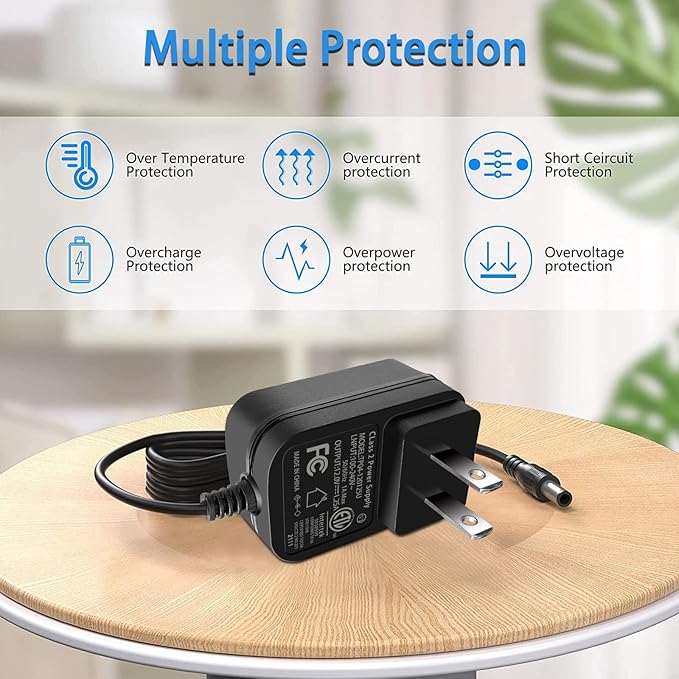 15W Charger Power Cord Compatible with Alexa Echo Dot (3rd 4th 5th Gen), Show 5 (1st 2nd Gen), Fire TV Cube, Pop, Spot 12V 1.25A Power Adapter.