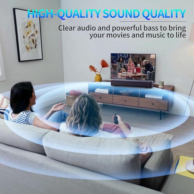 Sound Bar for Smart TV, Sound Bar, Bluetooth Soundbar for TV, 50W Surround Sound Speakers, with Optical/AUX/USB, for Surround Sound System for TV/PC/Gaming/Projectors