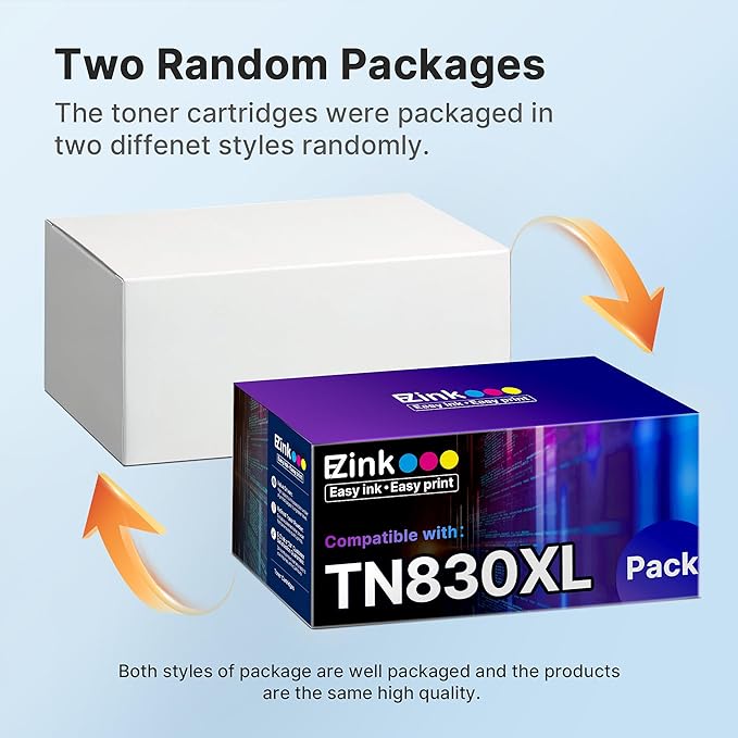 E-Z Ink Compatible TN830 Toner Cartridge Replacement for Brother TN830XL TN830 TN 830 Toner Cartridges with Brother DCP-L2640DW HL-L2460DW HL-L2480DW HL-L2400D HL-L2405W MFC-L2820DW Printer (2 Black)