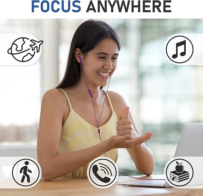 LUDOS FEROX USB C Headphones for iPhone 16 15 Pro Max Plus iPad Pro, 5 Years Warranty, USB-C Earbuds for Samsung Galaxy S24 S23 Ultra S22 S21 S20 A55 A54 A53, USB Type C Earphones - Purple