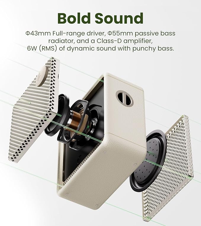 Edifier ES20 Portable Bluetooth Speaker with IP67 Waterproof & Dustproof, 15 Hours Playtime, Wireless Connectivity for Home Office Outdoor - Ivory