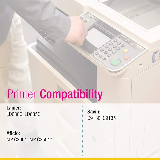 CS Replacement Toner Cartridge Compatible with Ricoh MP C3001 841423 Cyan 841422 Magenta 841421 Yellow Lanier LD630C LD635C Savin C9130 C9135 Aficio MP C3001 MP C3501 Toner Cartridge 3 Color Set