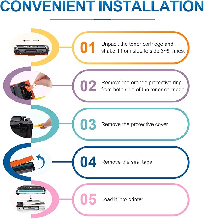 201A Black Toner Cartridges(with Chip) Comaptible with 201A CF400A Toner Cartridges, Works for Color Pro MFP M277dw M277c6 M252dw M252n M252 M277 M277n Ink Printer (Black, 2-Pack)