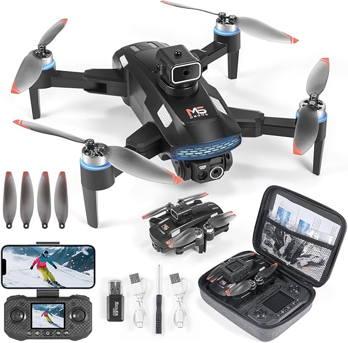 Mini Drone With 4K Dual Cameras, RC Quadcopter with Altitude Hold, Drone With One Key Start, Waypoint Fly, Headless Mode, 3D Flip, 3 Speeds Modes,Foldable RC Quadcopter, Remote Control Drone for Beginners