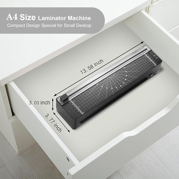 Laminator Machine 9-inch Includes 10pcs ，Laminating Sheets with Corner Rounder，Quick Warm-up， Ideal for Teachers Home Office Portable Lamination Machine