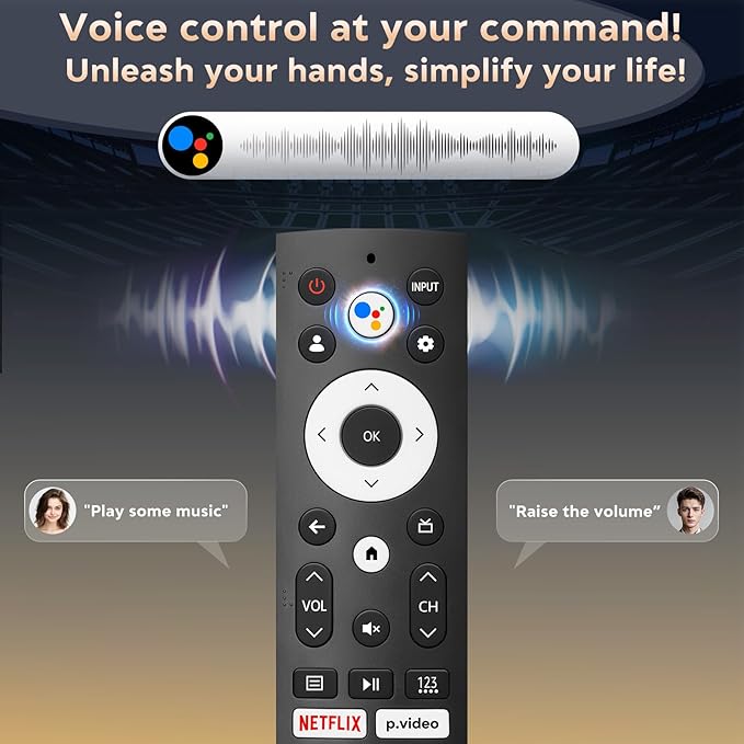 Voice Remote Control Replacement for Hisense Smart Google TV，Compatible with Hisense QLED UHD Mini-LED ULED Google TVs