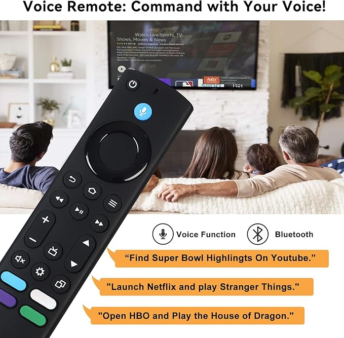 Voice Remote Control Replacement for Fire Smart Tv(Toshiba, Insignia, AMZ Onmi, Pioneer), Compatible for Tv Stick(4K, 2nd Gen, 3rd Gen, Life), for AMZ Smart Tv Cube