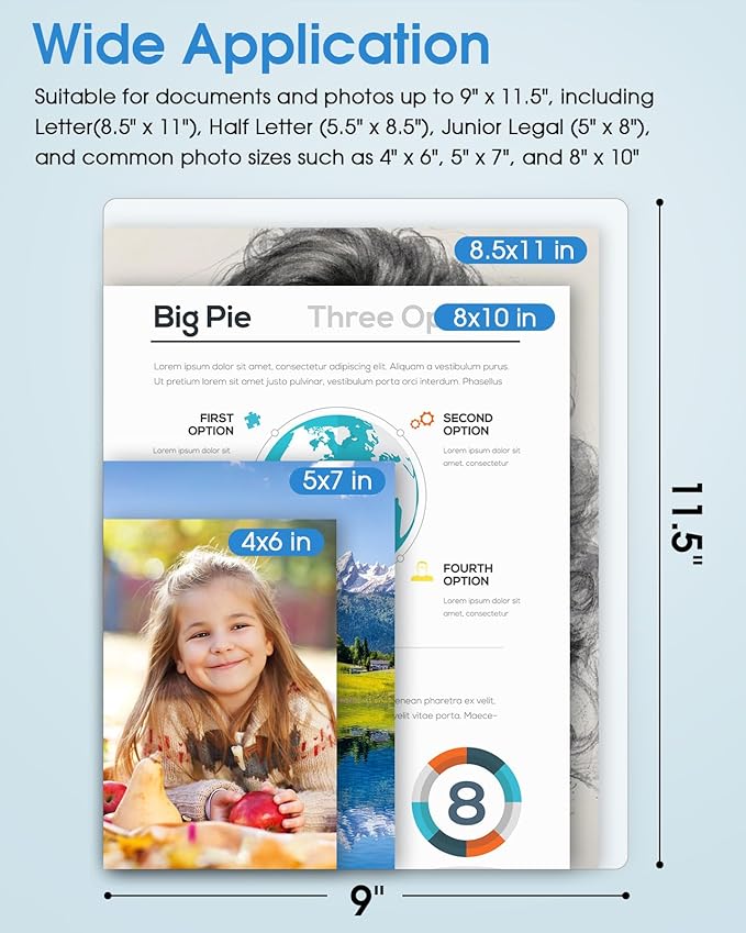 KTRIO Laminating Sheets, Hold 8.5 x 11 inches Sheets, 50 Pack, 3 Mil Clear Thermal Laminate Pouches for Laminator, 9 x 11.5 inch Lamination Paper for School, Home & Office